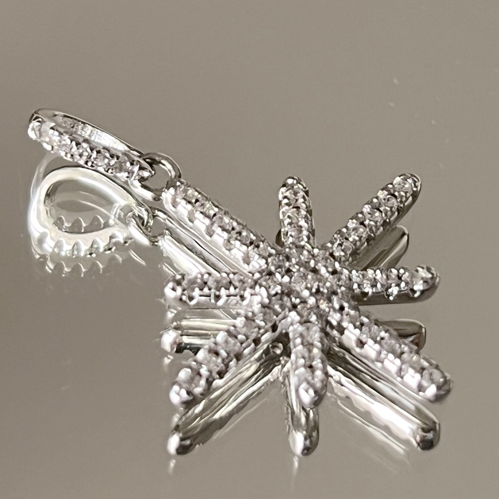 ❄️ Snowflake 925 CZ Silver Charm Pendant